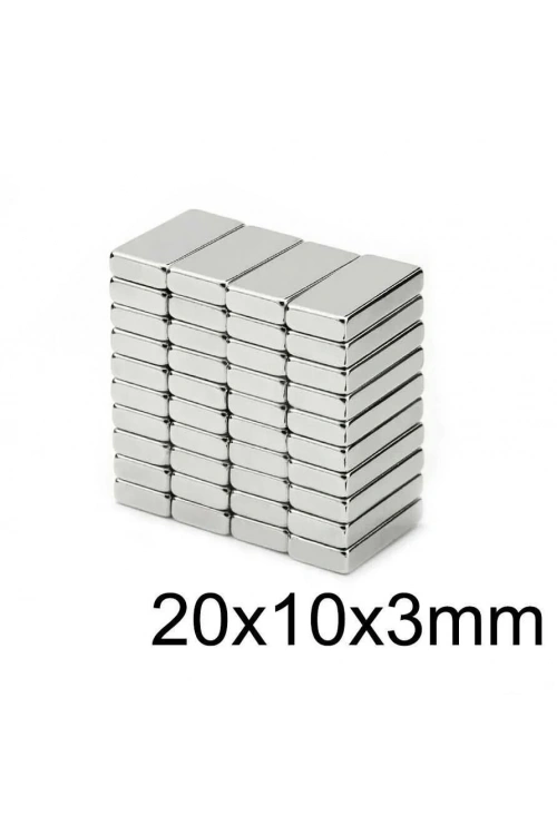 20X10x3mm Neodyum Güçlü Mıknatıs - Neodim Magnet