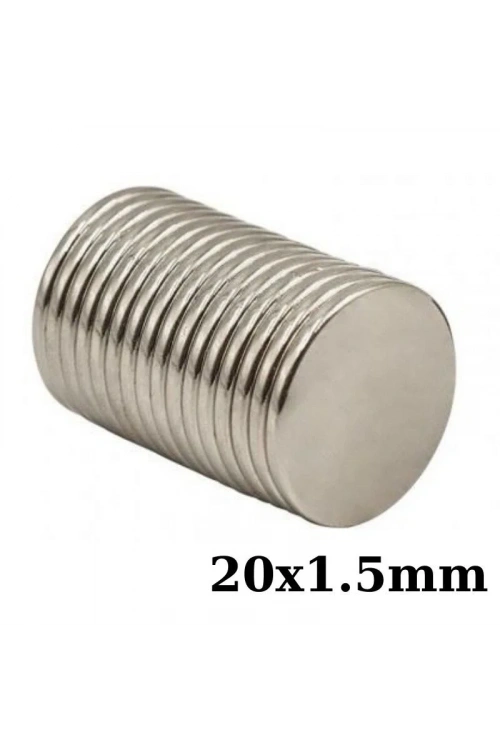 20x1.5mm Neodyum Güçlü Mıknatıs - Neodim Magnet