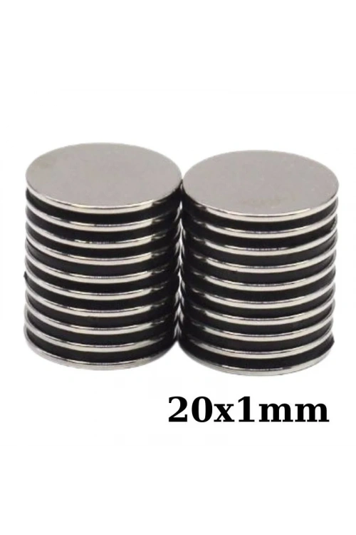 20x1mm Neodyum Güçlü Mıknatıs - Neodim Magnet