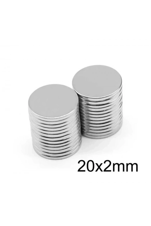 20X2mm Neodyum Güçlü Mıknatıs - Neodim Magnet