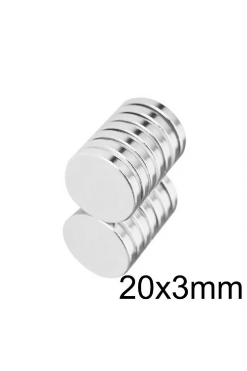20X3mm Neodyum Güçlü Mıknatıs - Neodim Magnet