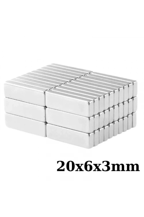20x6x3mm Neodyum Güçlü Mıknatıs - Neodim Magnet