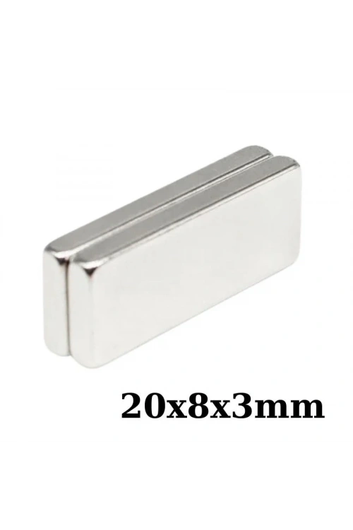 20x8x3mm Neodyum Güçlü Mıknatıs - Neodim Magnet