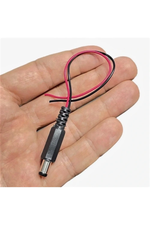 2.1mm Kablolu Erkek Jak - Jack Adaptör Fiş 15 cm 1 Adet