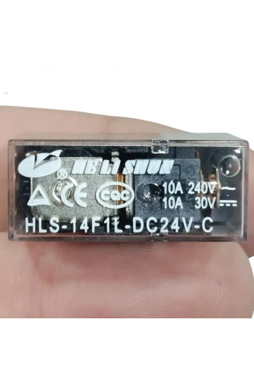 24V 10A Tek Kontak Röle - HLS-14F1L-DC24V-C
