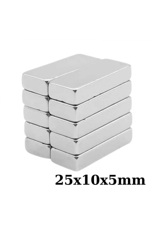 25x10x5mm Neodyum Güçlü Mıknatıs - Neodim Magnet