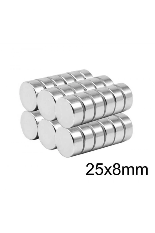 25X8mm Neodyum Güçlü Mıknatıs - Neodim Magnet