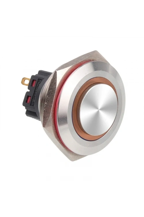 28B-G1Z-E 28mm Çıkık Anahtarlı Işıklı Metal Buton - Sarı