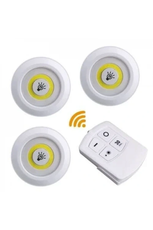 3lü Uzaktan Kumandalı Kablosuz LED Spot Lamba