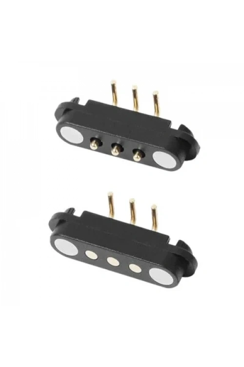 3-Pin 2.54mm 90C Pogo Pin Manyetik Konnektör Takımı