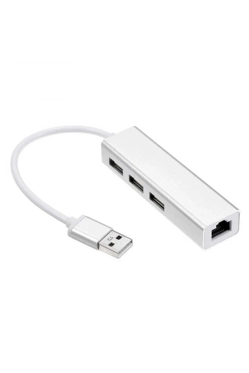 3 Port USB 3.0 Çoklayıcı + 100 Mpbs Ethernet USB Çevirici RJ45