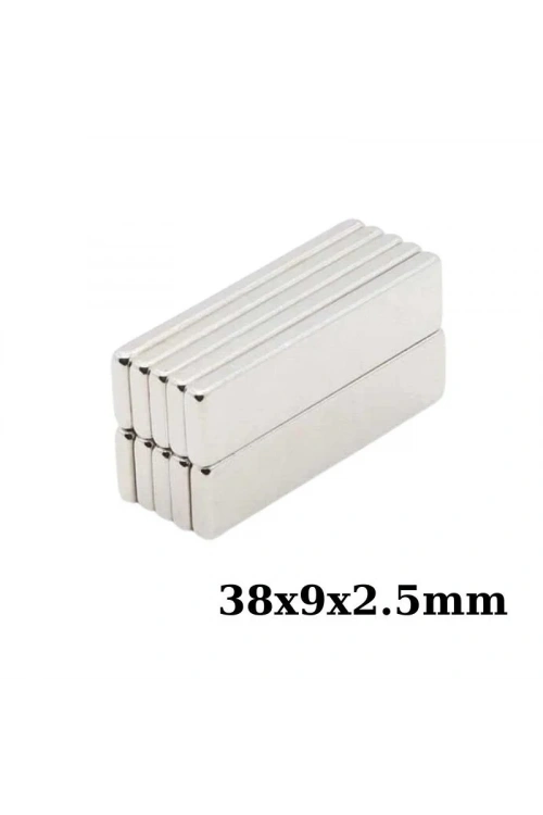 38X9X2.5mm Neodyum Güçlü Mıknatıs - Neodim Magnet