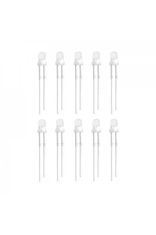 3mm Beyaz Led Paketi - 10 Adet