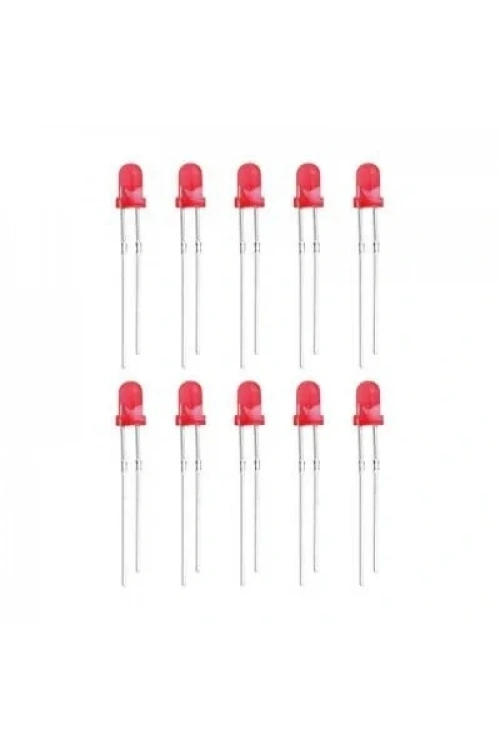 3mm Kırmızı Led Paketi - 10 Adet