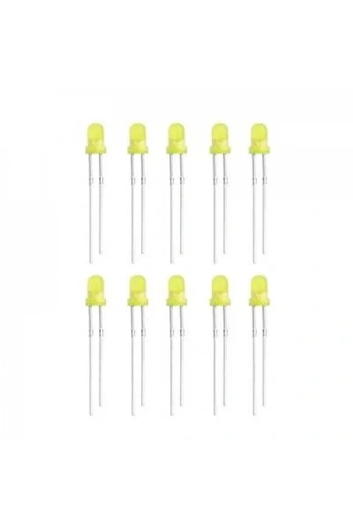 3mm Sarı Led Paketi - 10 Adet