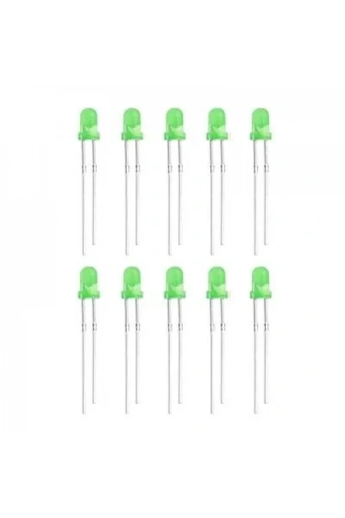 3mm Yeşil Led Paketi - 10 Adet