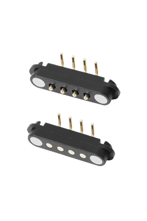 4-Pin 2.54mm 90C Pogo Pin Manyetik Konnektör Takımı