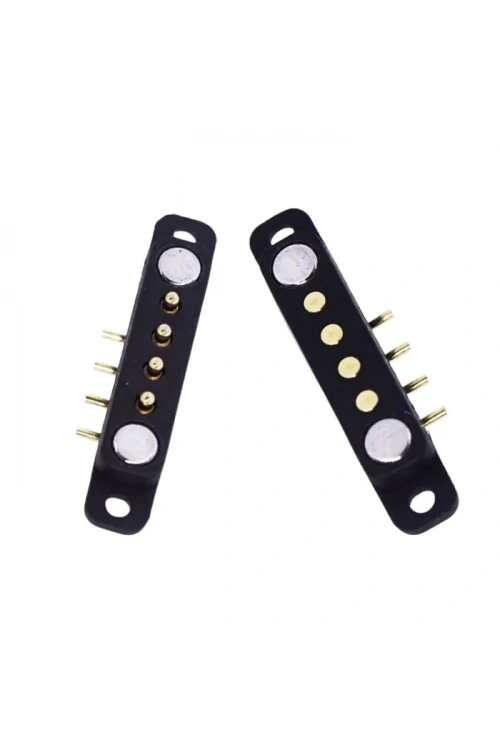 4-Pin 2.54mm 90C Pogo Pin Manyetik Konnektör Takımı - Kulaklı