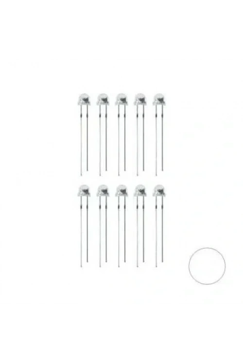 4.8mm Beyaz Mantar Led Paketi - 10 Adet