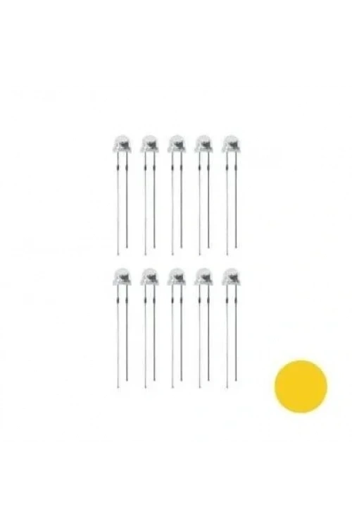 4.8mm Sarı Mantar Led Paketi - 10 Adet