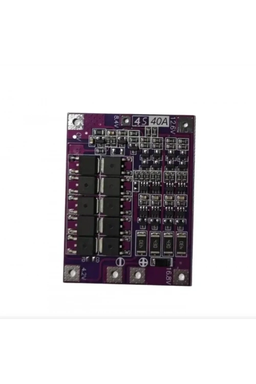 4S 40A Balanslı Lityum-İyon BMS Kartı (Mor PCB)