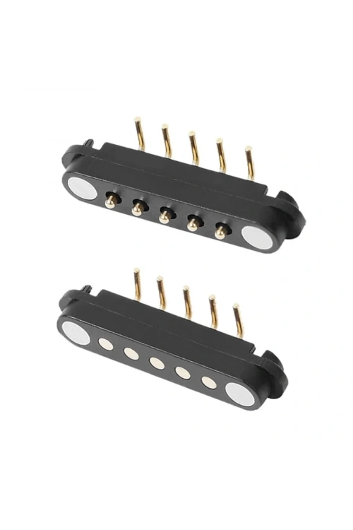 5-Pin 2.54mm 90C Pogo Pin Manyetik Konnektör Takımı