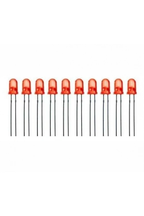 5mm 2V Kırmızı Led Paketi - 10 Adet
