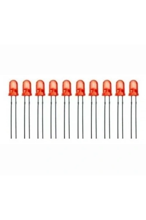 5mm Kırmızı Led Paketi - 10 Adet