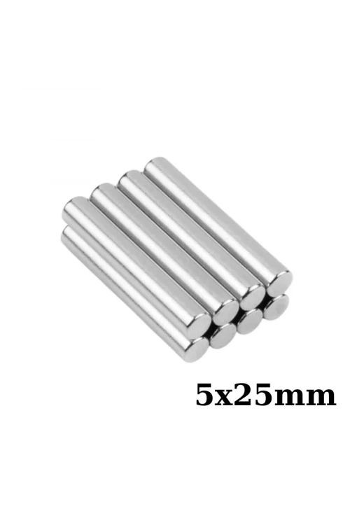 5x25mm Neodyum Güçlü Mıknatıs - Neodim Magnet