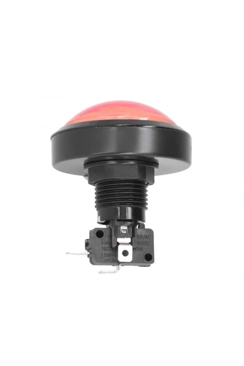 60mm 12V Bombeli Işıklı Oyun Makinesi Butonu - Kırmızı