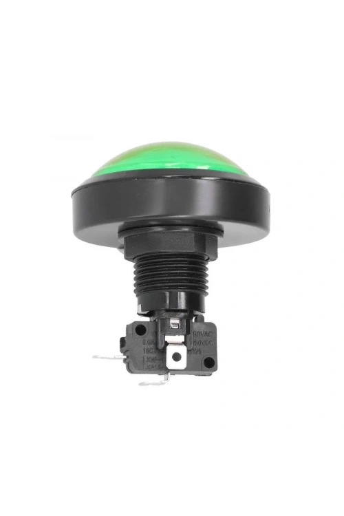 60mm 12V Bombeli Işıklı Oyun Makinesi Butonu - Yeşil