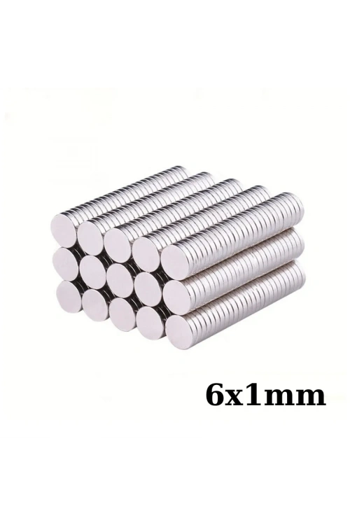 6x1mm Neodyum Güçlü Mıknatıs - Neodim Magnet