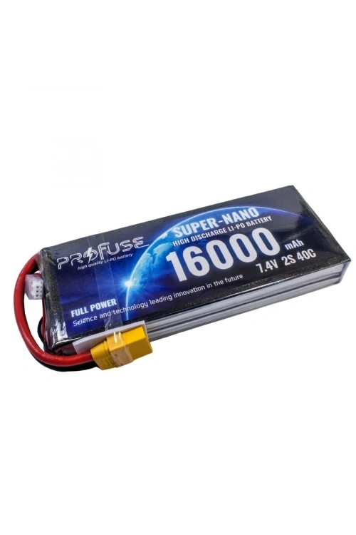 7.4V 2S 16000mAh 40C Lipo Batarya