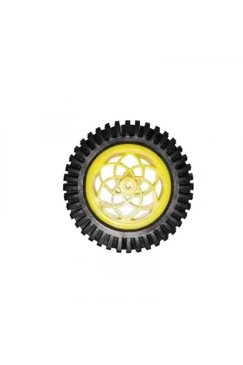 79mm Plastik Arazi Tekerleği - Sarı Plastik Motor Uyumlu