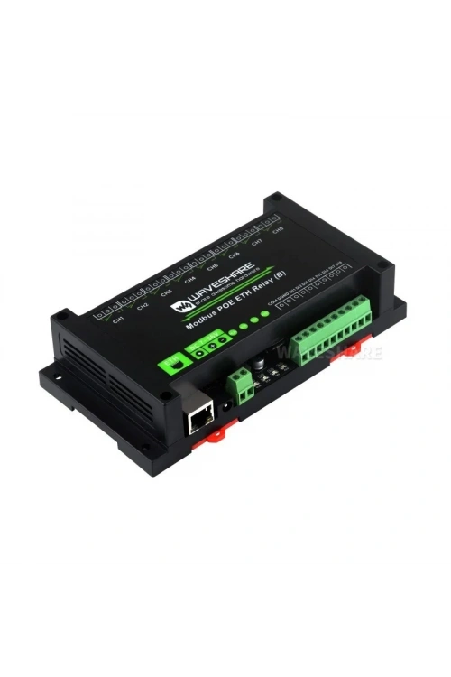 8 Kanallı Ethernet Röle Modülü (B) - Modbus RTU/Modbus TCP Protokolü- PoE Ethernet Port