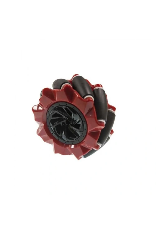 80mm Kırmızı Omni Mecanum Tekerlek - Sol