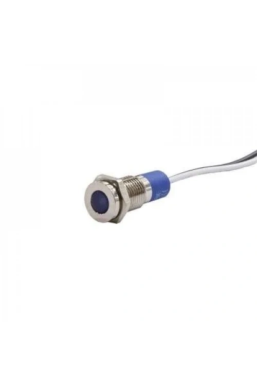 8mm 24v Mavi Led Metal Kablolu Sinyal Lambası IP67 GQ8T-B