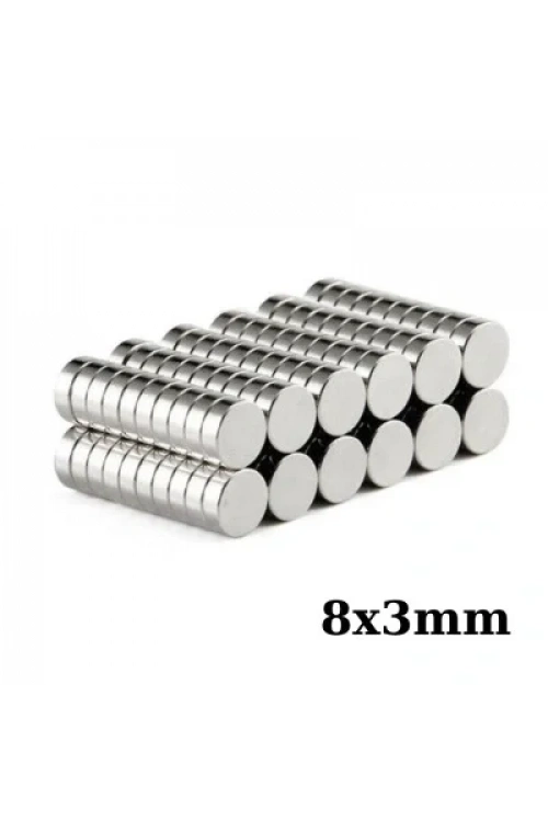 8x3mm Neodyum Güçlü Mıknatıs - Neodim Magnet