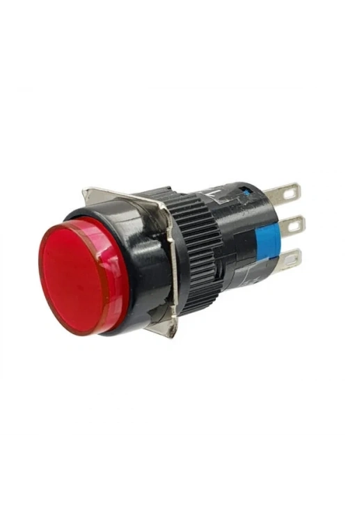 AB6-A 16mm 30V Kırmızı Anahtarlı Buton
