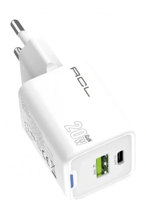 AC-96 20 Watt 1xUSB-A 1xUSB-C 1mt Type-C to Type-C Kablo Duvar Şarj Aleti