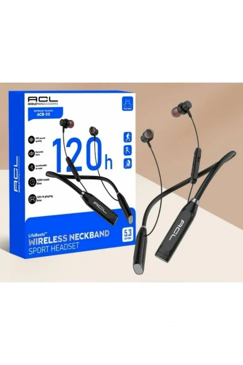 ACB-50 Wireless V5.3 120H Çalma Süreli Boyunluk Kablosuz Bluetooth Kulaklık