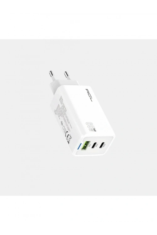ACL AC-100 65 Watt 1xUSB-A 2xUSB-C Led Işıklı Duvar Şarj Aleti