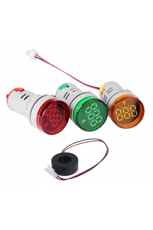 AD22-22A 22mm Dijital Ampermetre 0-100A AC Sarı