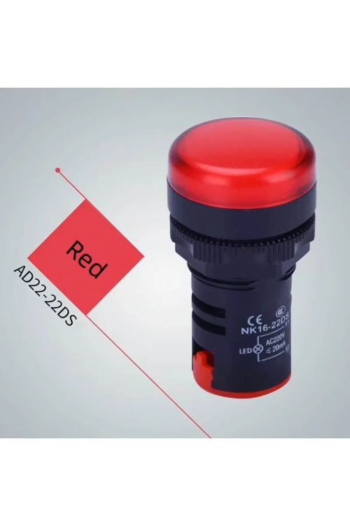 AD22-22DS 22MM Sinyal Lambası Kırmızı 220V