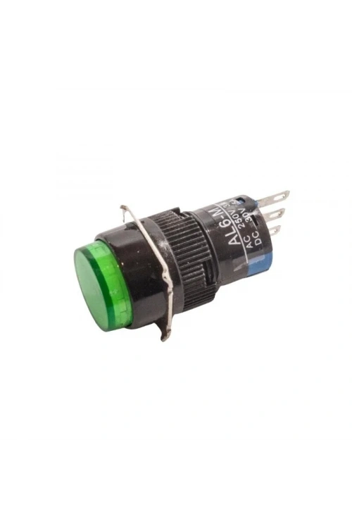 AL6-M 16mm 30V Yeşil Yaylı Buton
