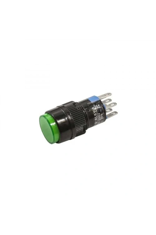 AL6Y-A 16mm 5V Yeşil Anahtarlı Buton