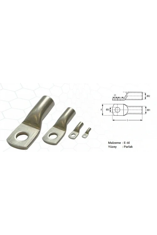 Alüminyum Kablo Pabucu SKP-A 185mm² M16 (20 Adet)