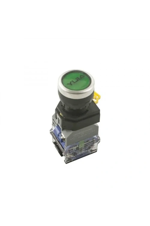 Anahtarlı Push Buton 6V Yeşil Işıklı YJ139-LA38