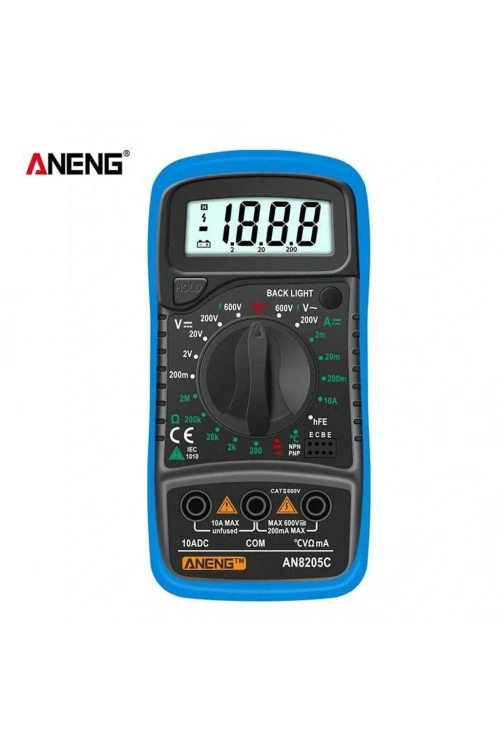 Aneng AN8205C Dijital Multimetre (Mavi)