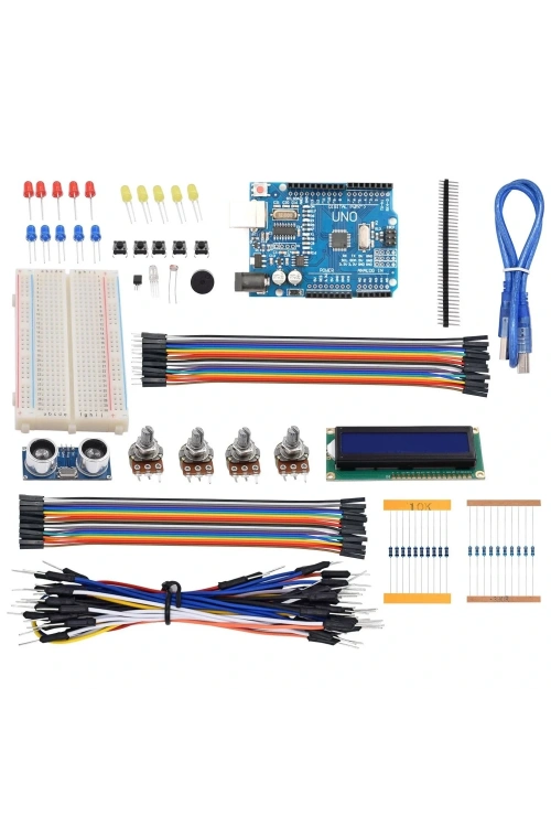 Arduino 124 Parça Uno R3 Robotik Kodlama Uygulamaları Süper Başlangıç Proje Eğitim Seti